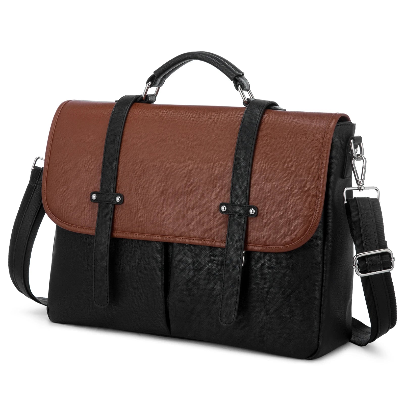 JMT-985098 Leather Messenger Bag for Laptop, Waterproof Business Tote with Anti-Theft Features, Stylish Shoulder Briefcase for Women