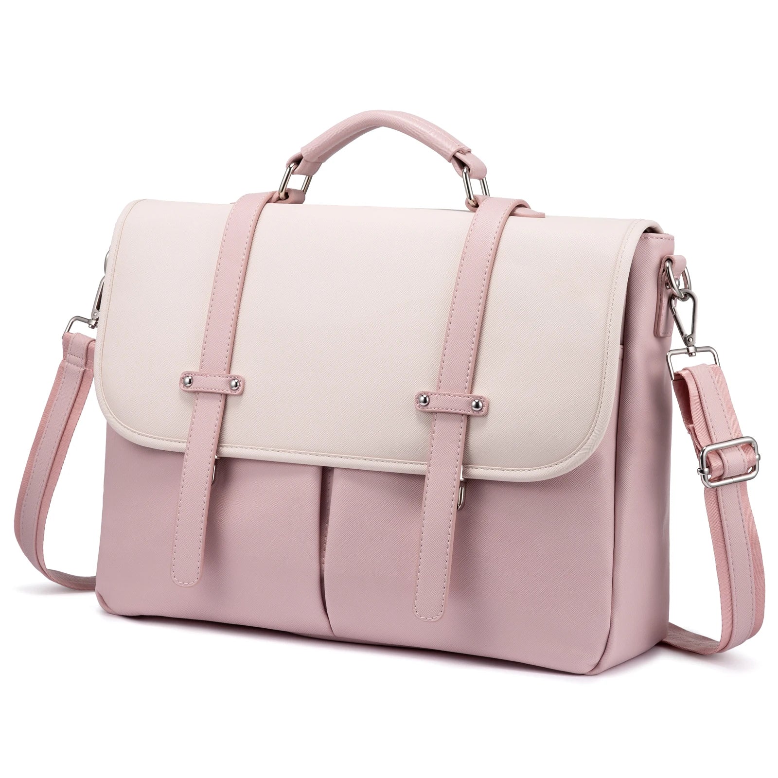 JMT-985098 Leather Messenger Bag for Laptop, Waterproof Business Tote with Anti-Theft Features, Stylish Shoulder Briefcase for Women
