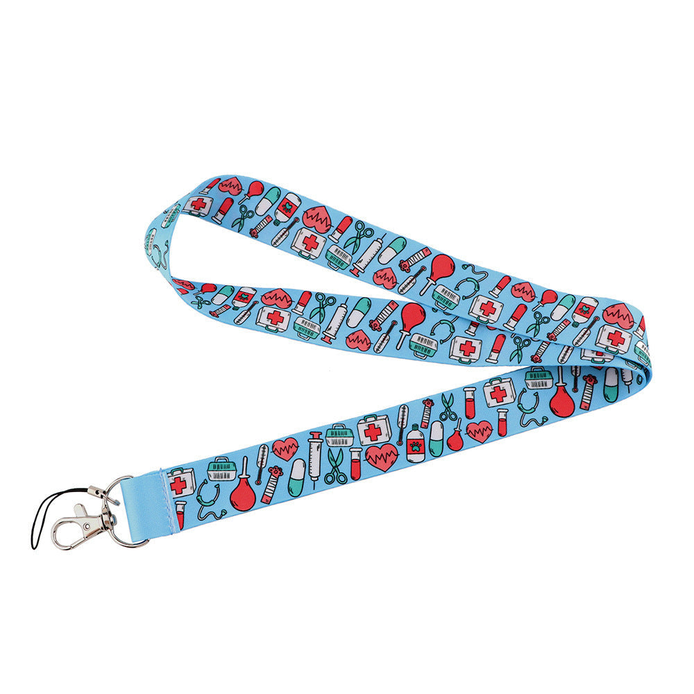 JMT-985610 Cute Cartoon Doctor Mobile Phone Lanyard with Metal Buckle and Soft Polyester Design