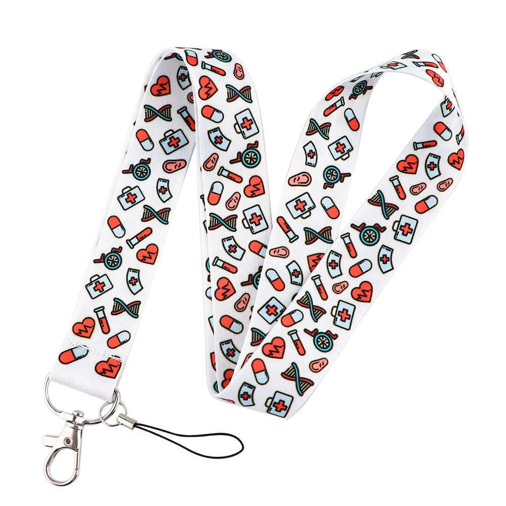 JMT-985610 Cute Cartoon Doctor Mobile Phone Lanyard with Metal Buckle and Soft Polyester Design