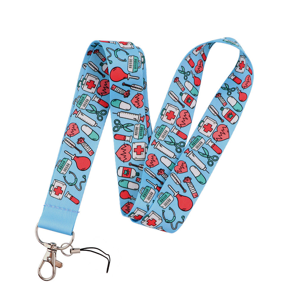 JMT-985610 Cute Cartoon Doctor Mobile Phone Lanyard with Metal Buckle and Soft Polyester Design