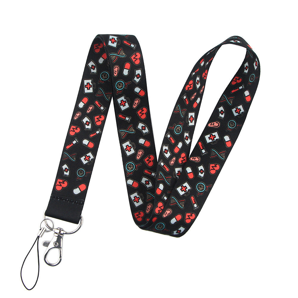 JMT-985610 Cute Cartoon Doctor Mobile Phone Lanyard with Metal Buckle and Soft Polyester Design