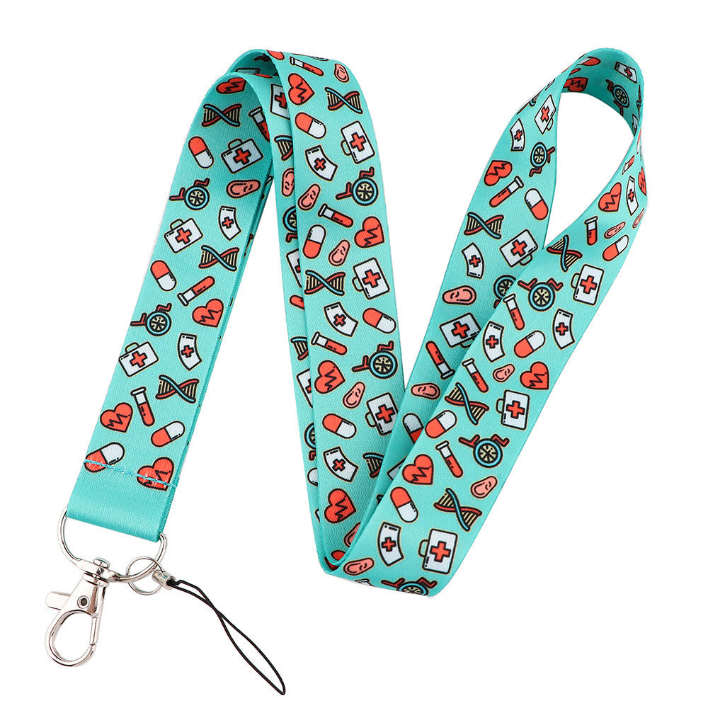 JMT-985610 Cute Cartoon Doctor Mobile Phone Lanyard with Metal Buckle and Soft Polyester Design
