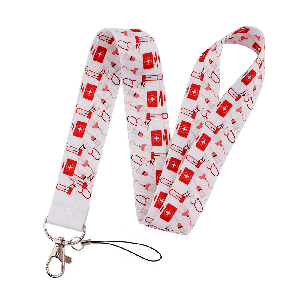 JMT-985610 Cute Cartoon Doctor Mobile Phone Lanyard with Metal Buckle and Soft Polyester Design