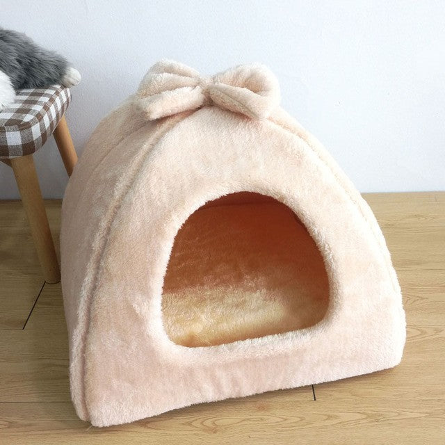 JMT-985738 Dual-Purpose Enclosed Cat and Dog Yurt with Flannel and Sponge for Indoor Comfort