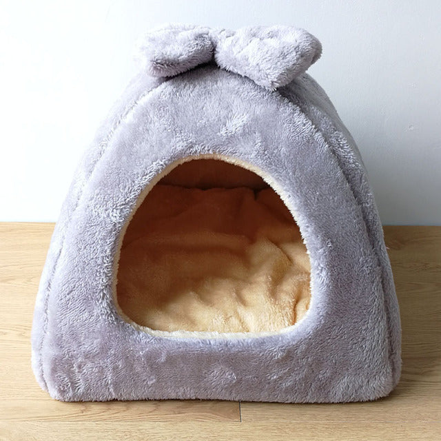 JMT-985738 Dual-Purpose Enclosed Cat and Dog Yurt with Flannel and Sponge for Indoor Comfort