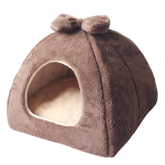 JMT-985738 Dual-Purpose Enclosed Cat and Dog Yurt with Flannel and Sponge for Indoor Comfort