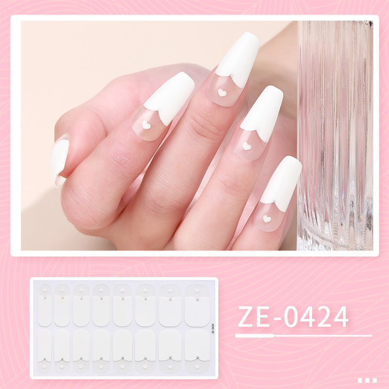 JMT-985738 Ladies Waterproof Nail Art Stickers - Love Heart Designs with Nail File