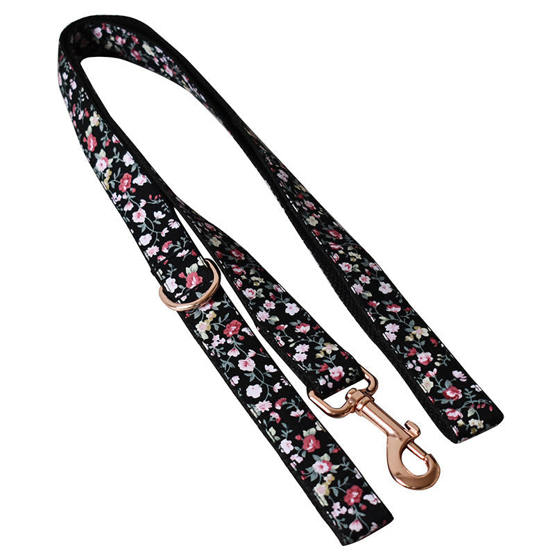 JMT-985930 Durable Black Polyester Dog and Cat Leash with Collar – Adjustable Size Options Available