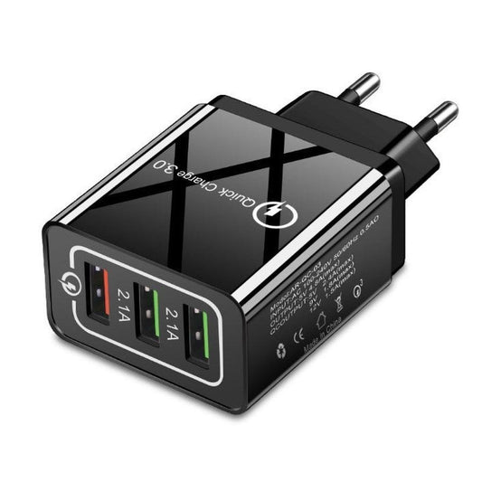 JMT-986122 3-Port USB Quick Charger - Direct Charge for Lithium Batteries, 5V/9V/12V Output