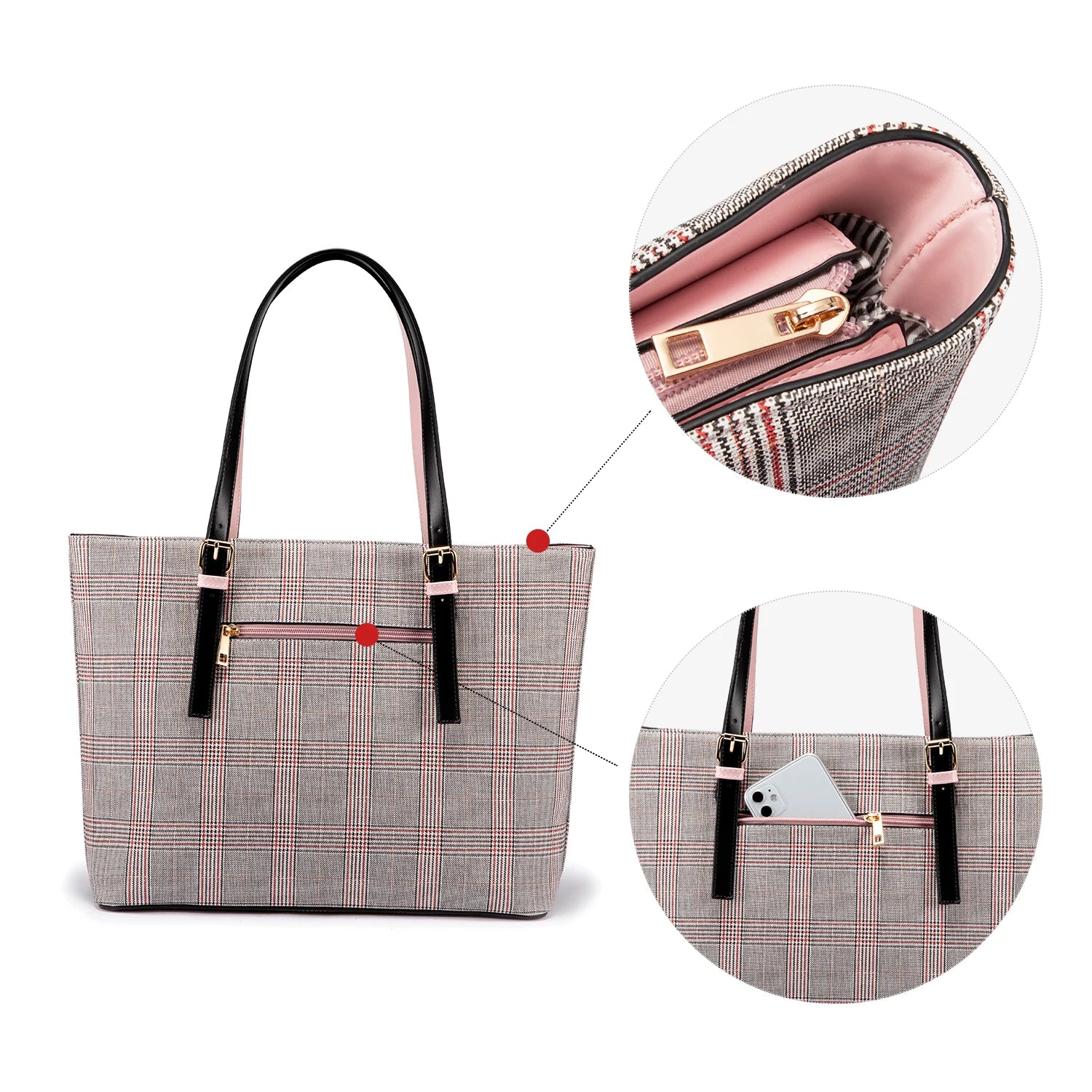 JMT-986250 Elegant 15.6 Inch Tote Bag for Women - Stylish Laptop Handbag with Ample Storage