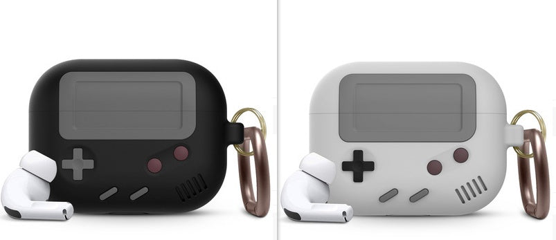 JMT-986378 Silicone Cover Case for AirPods Pro with Classic Game Console Design and Keychain Attachment