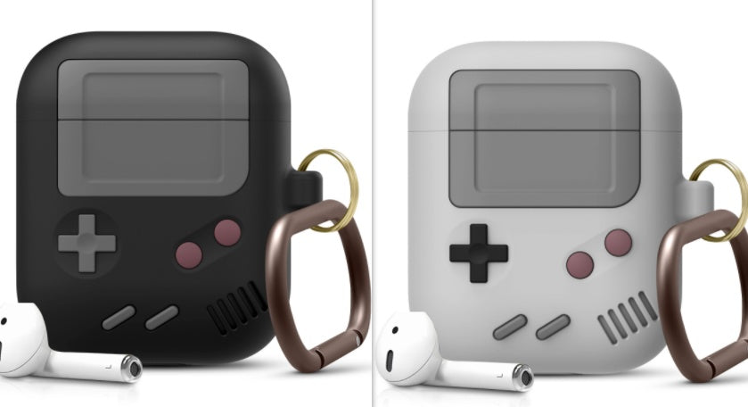 JMT-986378 Silicone Cover Case for AirPods Pro with Classic Game Console Design and Keychain Attachment