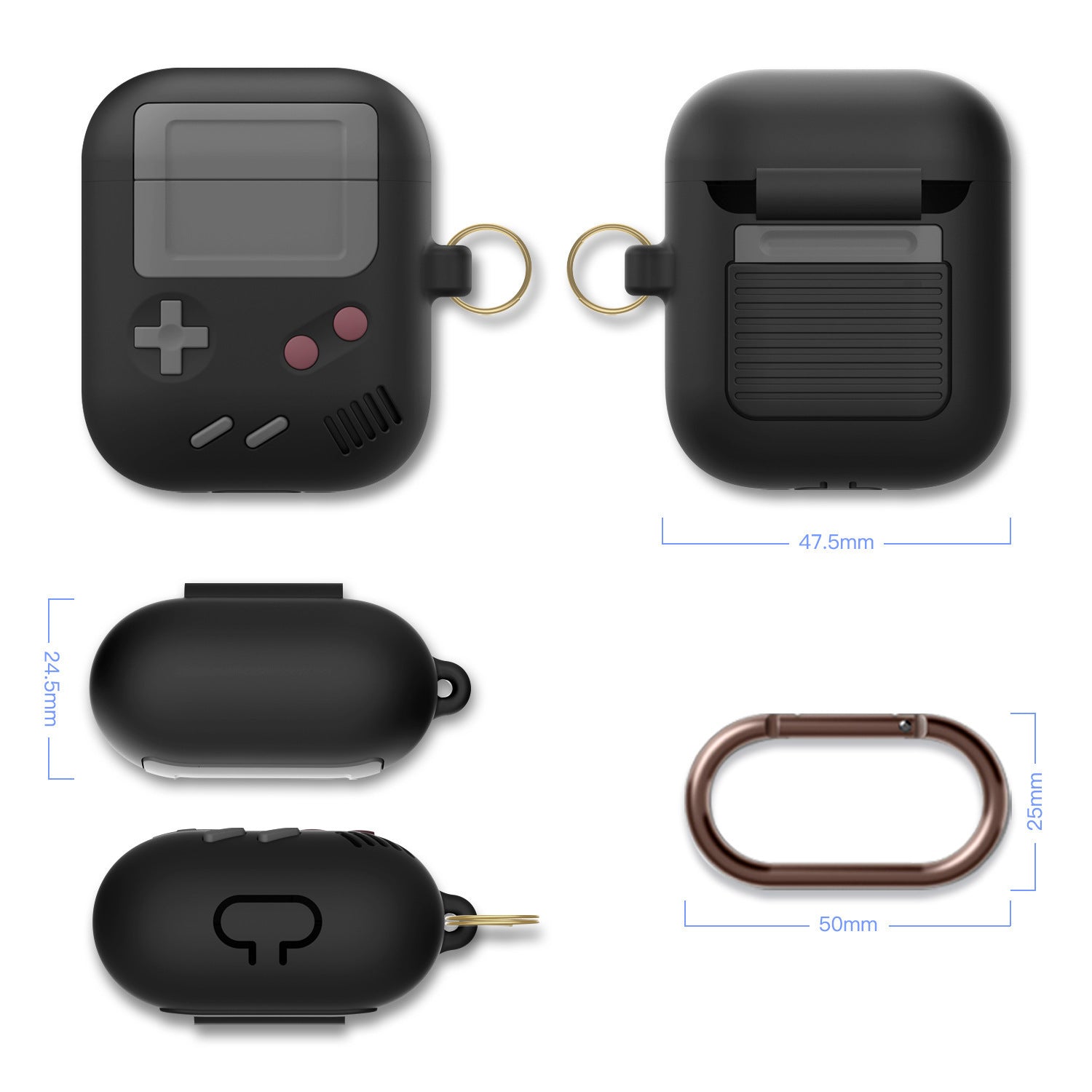 JMT-986378 Silicone Cover Case for AirPods Pro with Classic Game Console Design and Keychain Attachment
