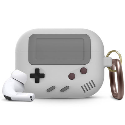 JMT-986378 Silicone Cover Case for AirPods Pro with Classic Game Console Design and Keychain Attachment