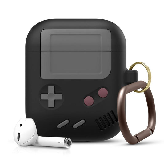 JMT-986378 Silicone Cover Case for AirPods Pro with Classic Game Console Design and Keychain Attachment