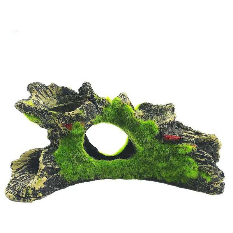 JMT-986762 Aquarium Resin Wood Decoration for Fish Tanks - Flocking Tree Holes Available