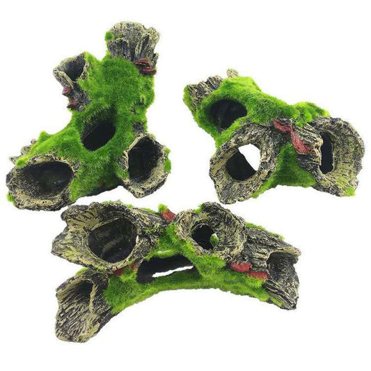 JMT-986762 Aquarium Resin Wood Decoration for Fish Tanks - Flocking Tree Holes Available