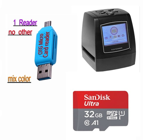 JMT-986762 Film Scanner with 5.0 Mega Pixels, USB2.0, 2.4" TFT LCD Display, Supports 35mm Film and Negatives