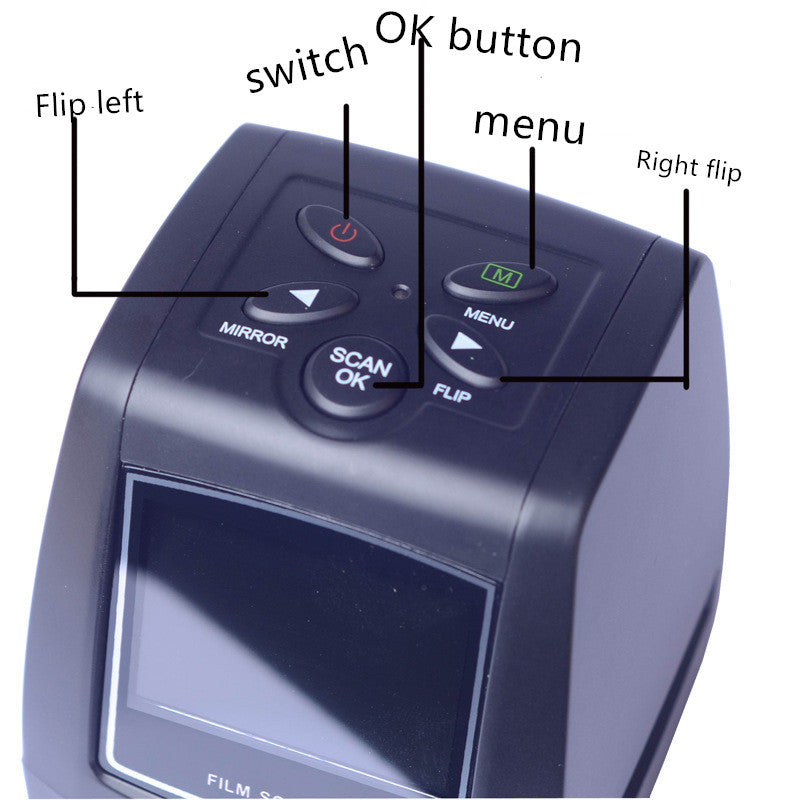JMT-986762 Film Scanner with 5.0 Mega Pixels, USB2.0, 2.4" TFT LCD Display, Supports 35mm Film and Negatives