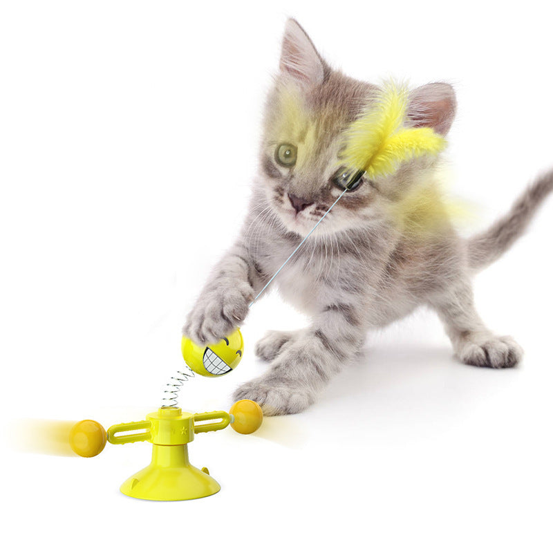 JMT-987722 Interactive Spring Toy for Cats with Rotating Balls - Durable, Eco-Friendly Cat Plaything