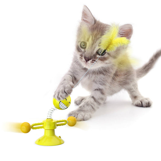 JMT-987722 Interactive Spring Toy for Cats with Rotating Balls - Durable, Eco-Friendly Cat Plaything