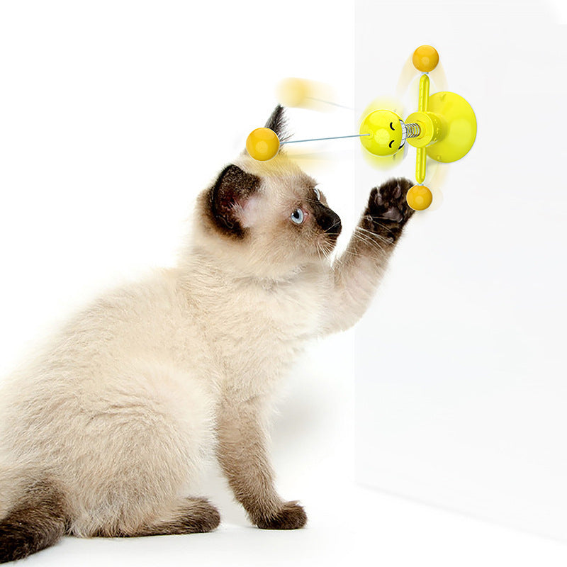 JMT-987722 Interactive Spring Toy for Cats with Rotating Balls - Durable, Eco-Friendly Cat Plaything