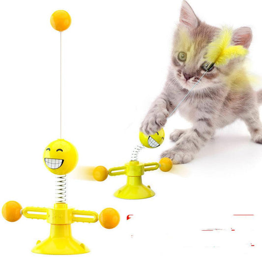 JMT-987722 Interactive Spring Toy for Cats with Rotating Balls - Durable, Eco-Friendly Cat Plaything