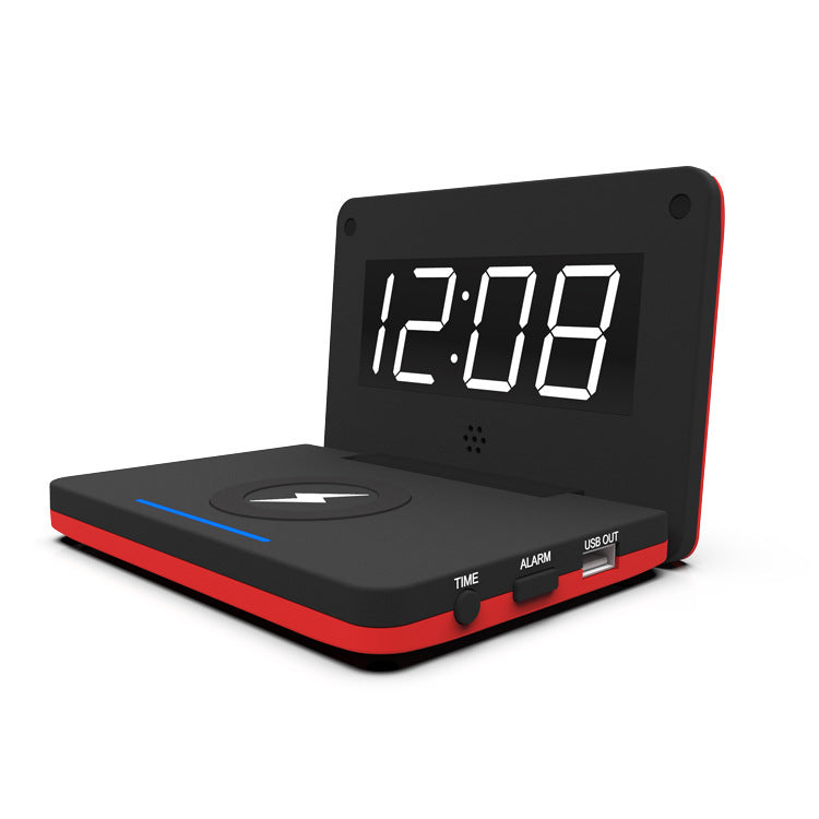 JMT-987914 Folding LED Wireless Charging Clock with USB Cable and Manual