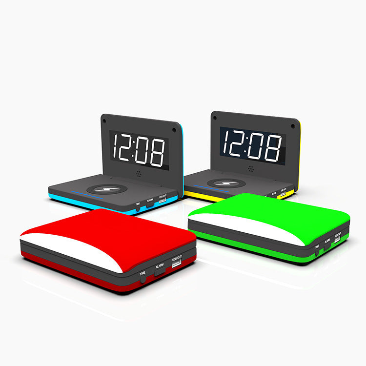 JMT-987914 Folding LED Wireless Charging Clock with USB Cable and Manual