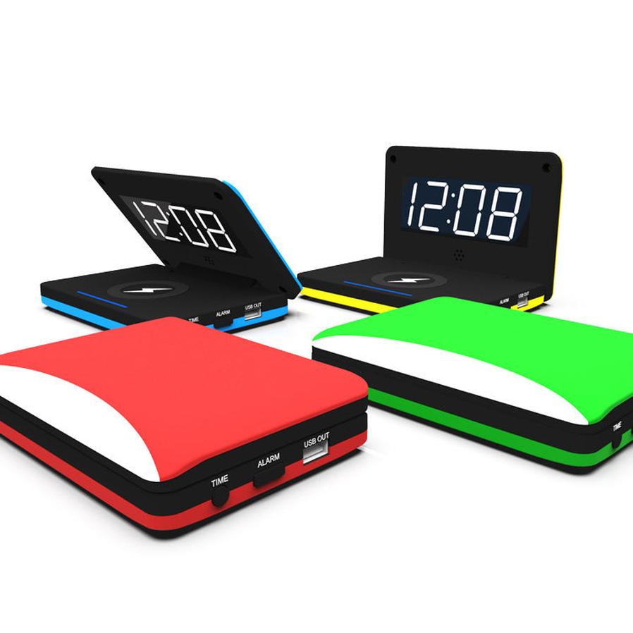 JMT-987914 Folding LED Wireless Charging Clock with USB Cable and Manual