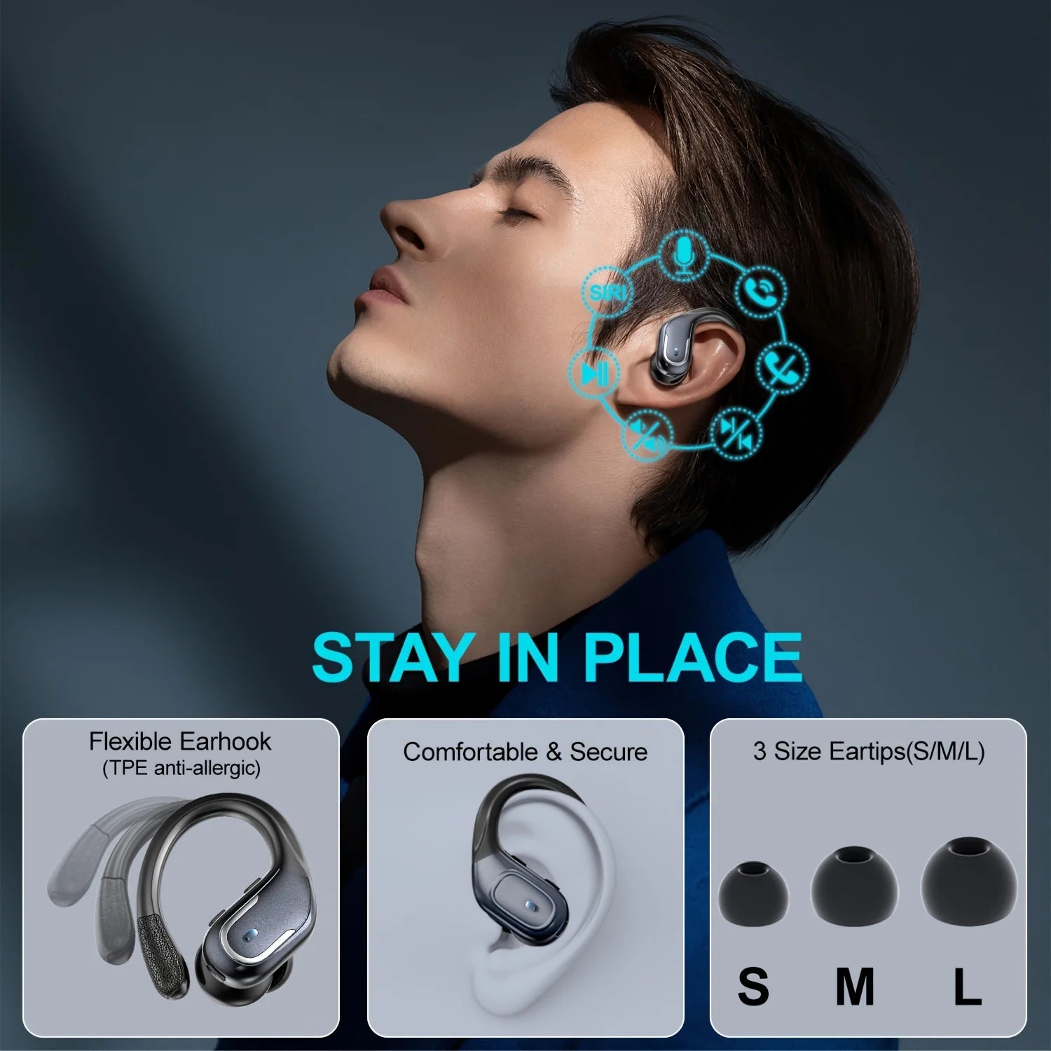 JMT-987914 Waterproof Wireless Earbuds for Sports and Gaming - Noise Canceling TWS Earphones with Secure Fit