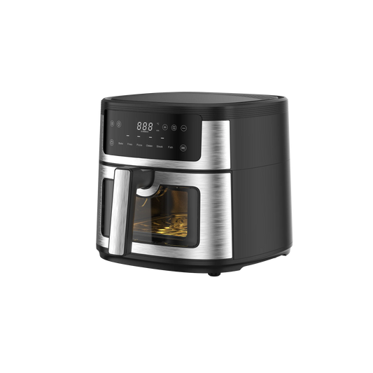 JMT-988490 6L Electric Digital Air Fryer with Viewing Window, Stainless Steel Kitchen Appliance