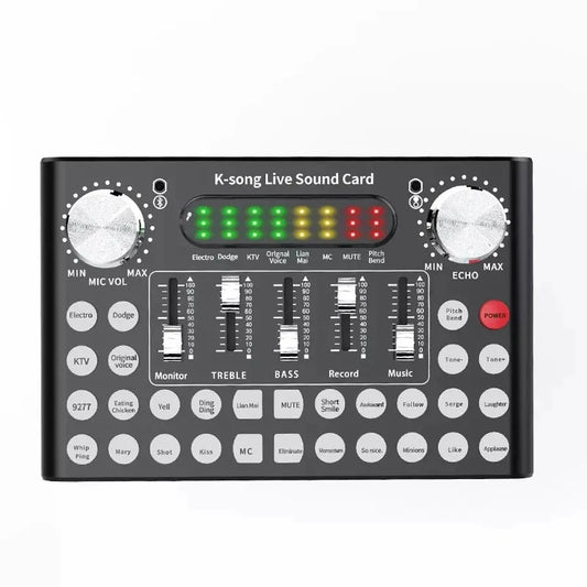 JMT-988554 External USB Sound Card Mixer for Live Karaoke and Audio Streaming