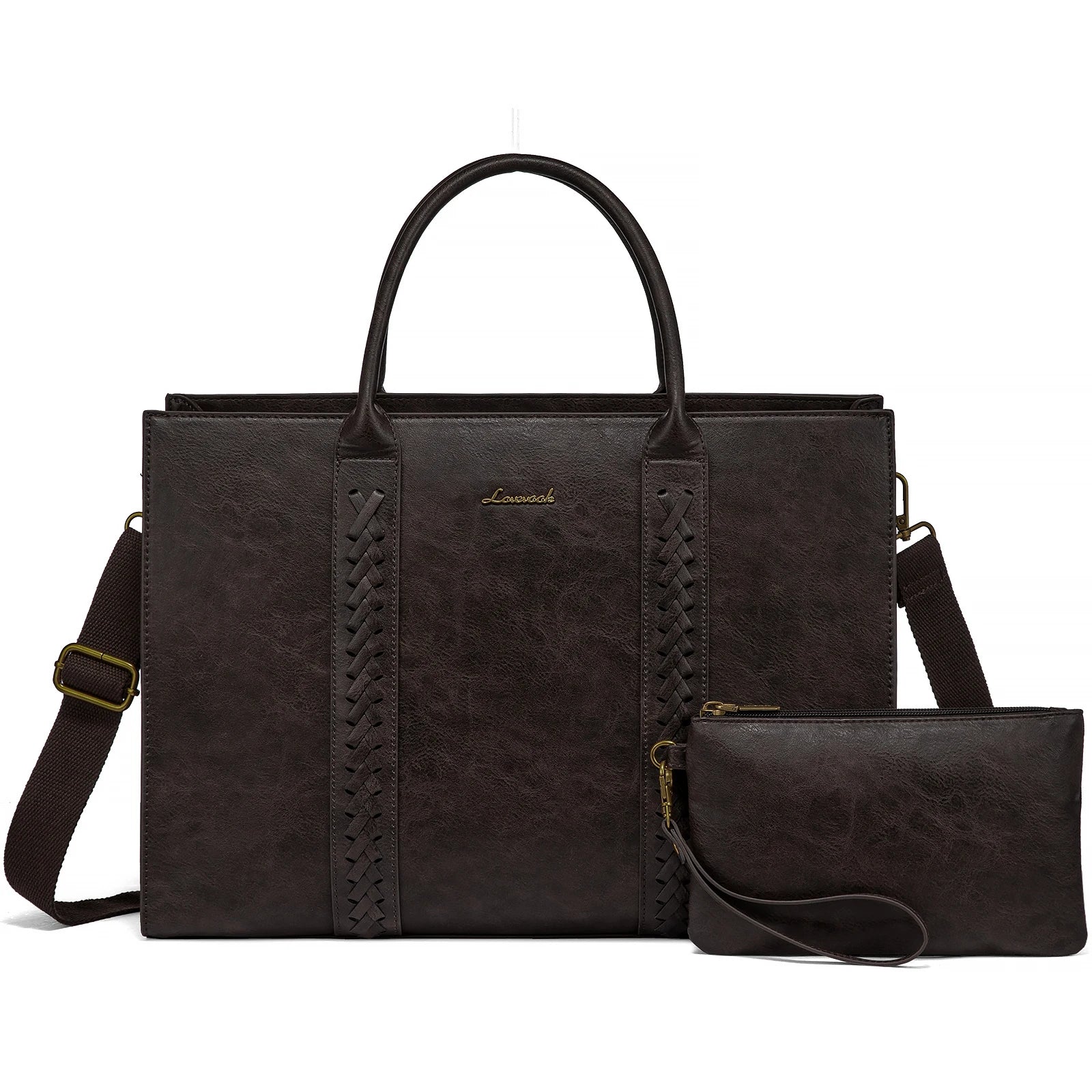 JMT-988554 Large Waterproof PU Leather Laptop Tote Bag for Business Women, Stylish Office Briefcase