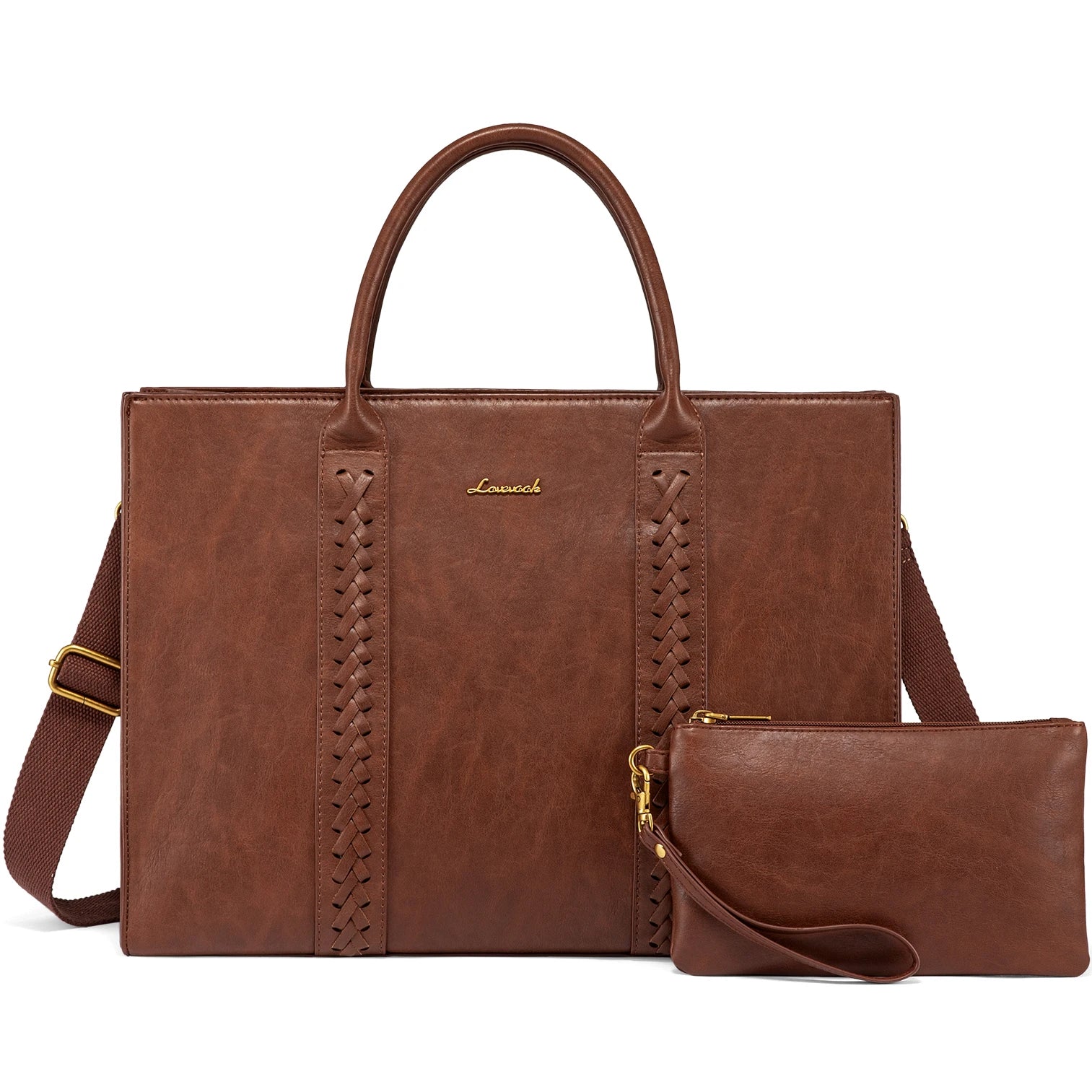 JMT-988554 Large Waterproof PU Leather Laptop Tote Bag for Business Women, Stylish Office Briefcase