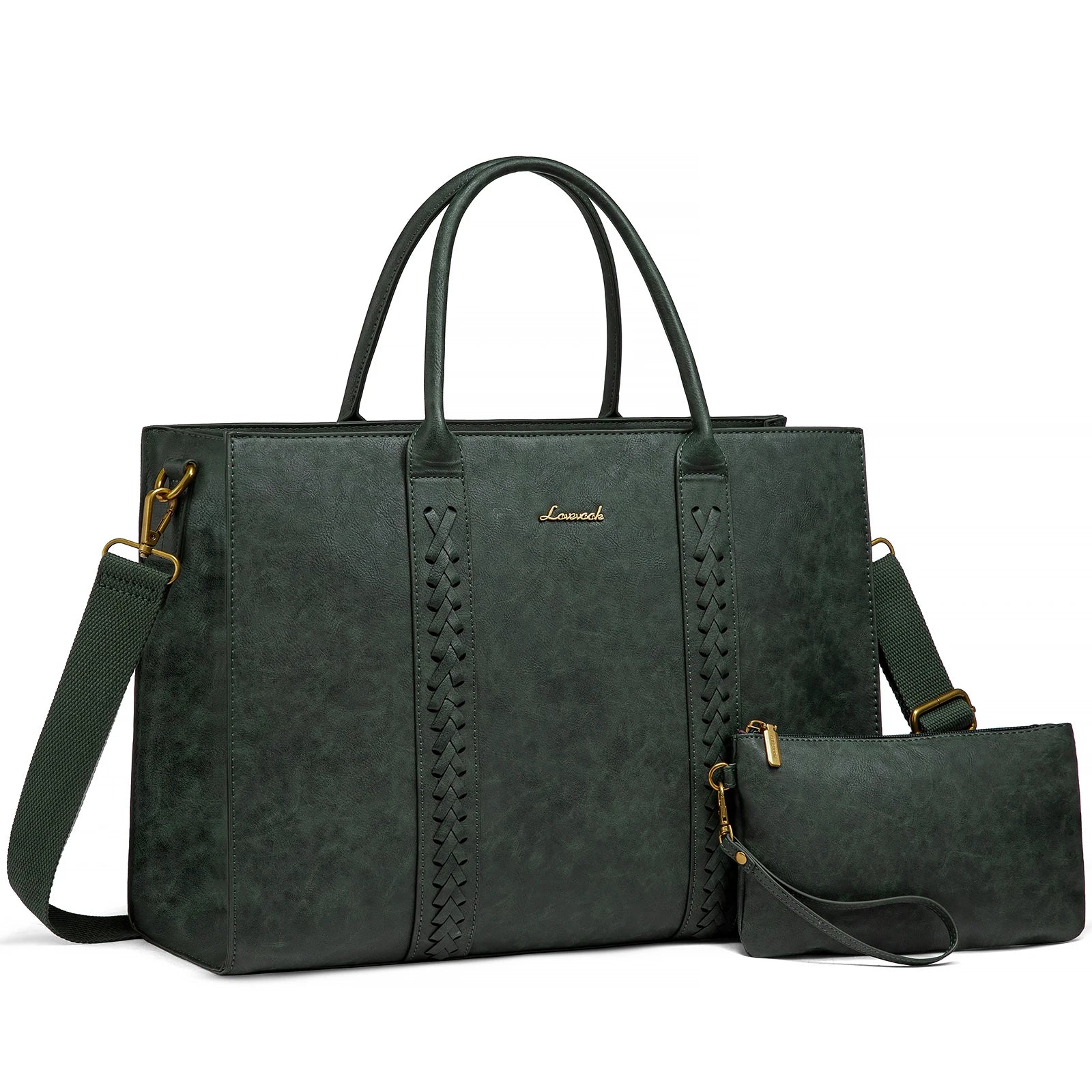 JMT-988554 Large Waterproof PU Leather Laptop Tote Bag for Business Women, Stylish Office Briefcase