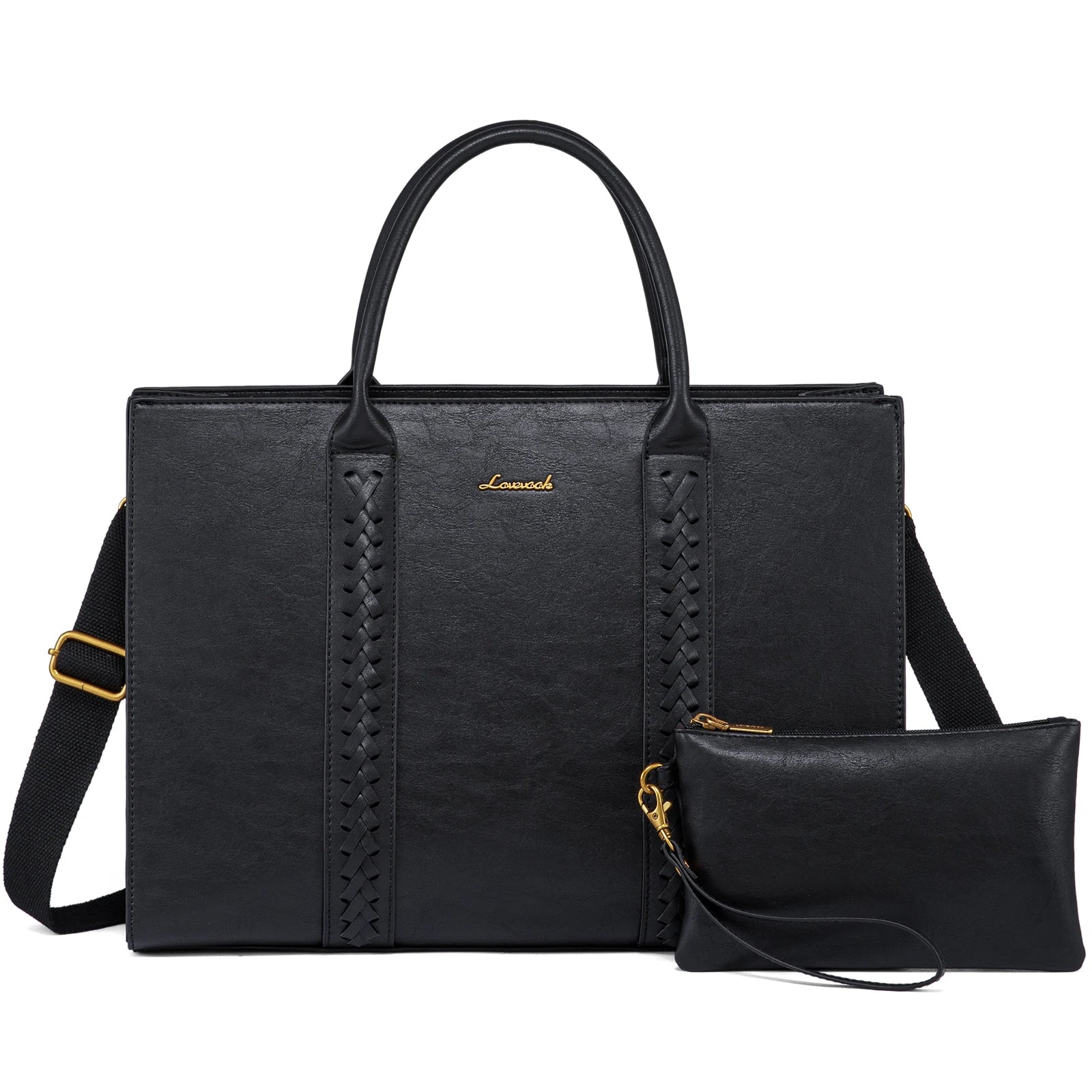 JMT-988554 Large Waterproof PU Leather Laptop Tote Bag for Business Women, Stylish Office Briefcase