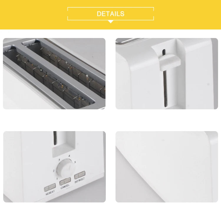 JMT-988682 1300W Long Slot 4-Slice Toaster for Household Use