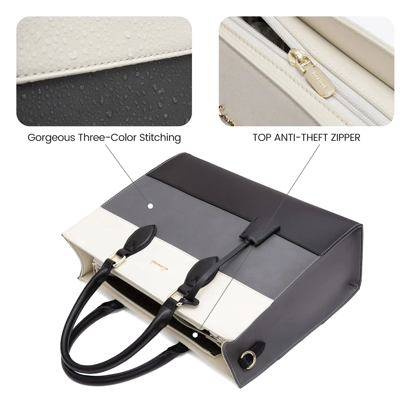 JMT-989706 Customizable 15.6-17 Inch Laptop Shoulder Tote Bag for Women - Professional Office Briefcase Handbag
