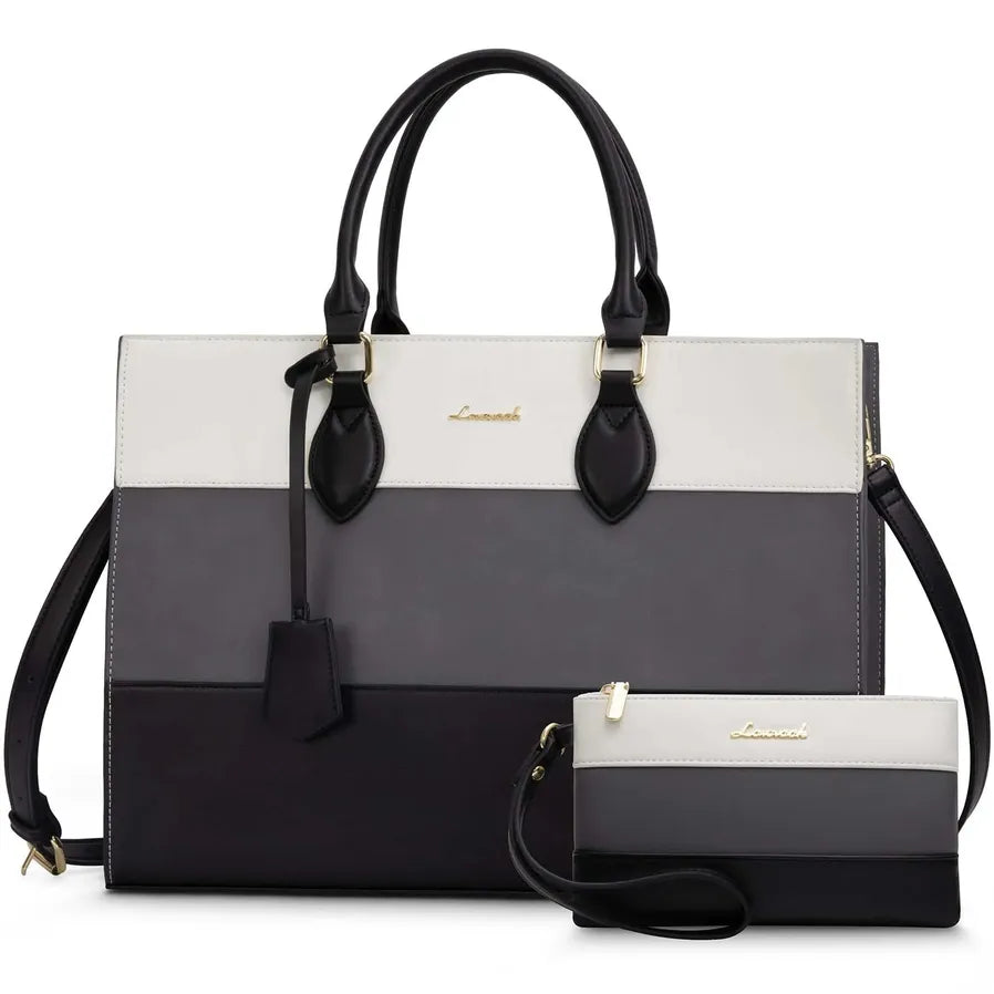 JMT-989706 Customizable 15.6-17 Inch Laptop Shoulder Tote Bag for Women - Professional Office Briefcase Handbag