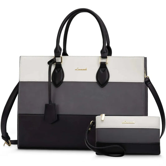 JMT-989706 Customizable 15.6-17 Inch Laptop Shoulder Tote Bag for Women - Professional Office Briefcase Handbag