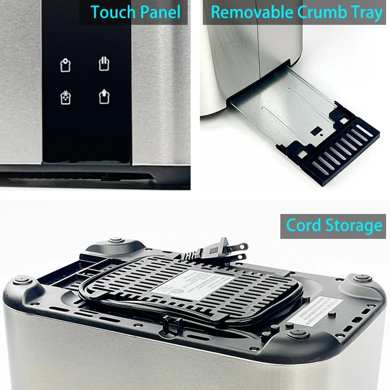 JMT-989834 ETL Certified Stainless Steel Touch Panel LED Toaster, 102V-60Hz