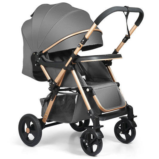 JMT-989898 Lightweight Reversible Handle Baby Stroller with Canopy and Large Storage Basket