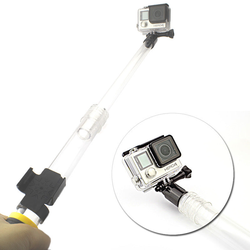JMT-989898 Telescopic Transparent Selfie Stick for GoPro with Diving Buoyancy Rod
