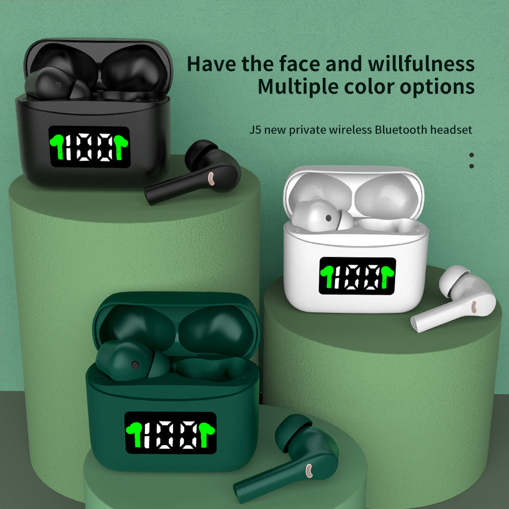 JMT-990026 J5 Wireless Bluetooth Headset with Touch Control, IPX5 Waterproof, High-Quality Graphene Speakers, and 10-15m Range