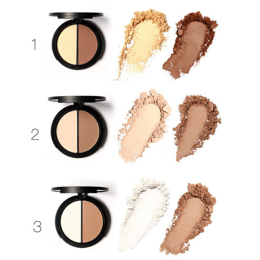 JMT-990474 Radiant Bronzer and Highlighter Palette - Versatile 18x75mm Shades for Flawless Glow