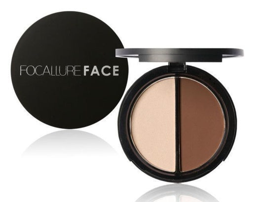 JMT-990474 Radiant Bronzer and Highlighter Palette - Versatile 18x75mm Shades for Flawless Glow