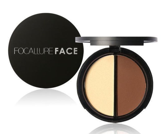 JMT-990474 Radiant Bronzer and Highlighter Palette - Versatile 18x75mm Shades for Flawless Glow