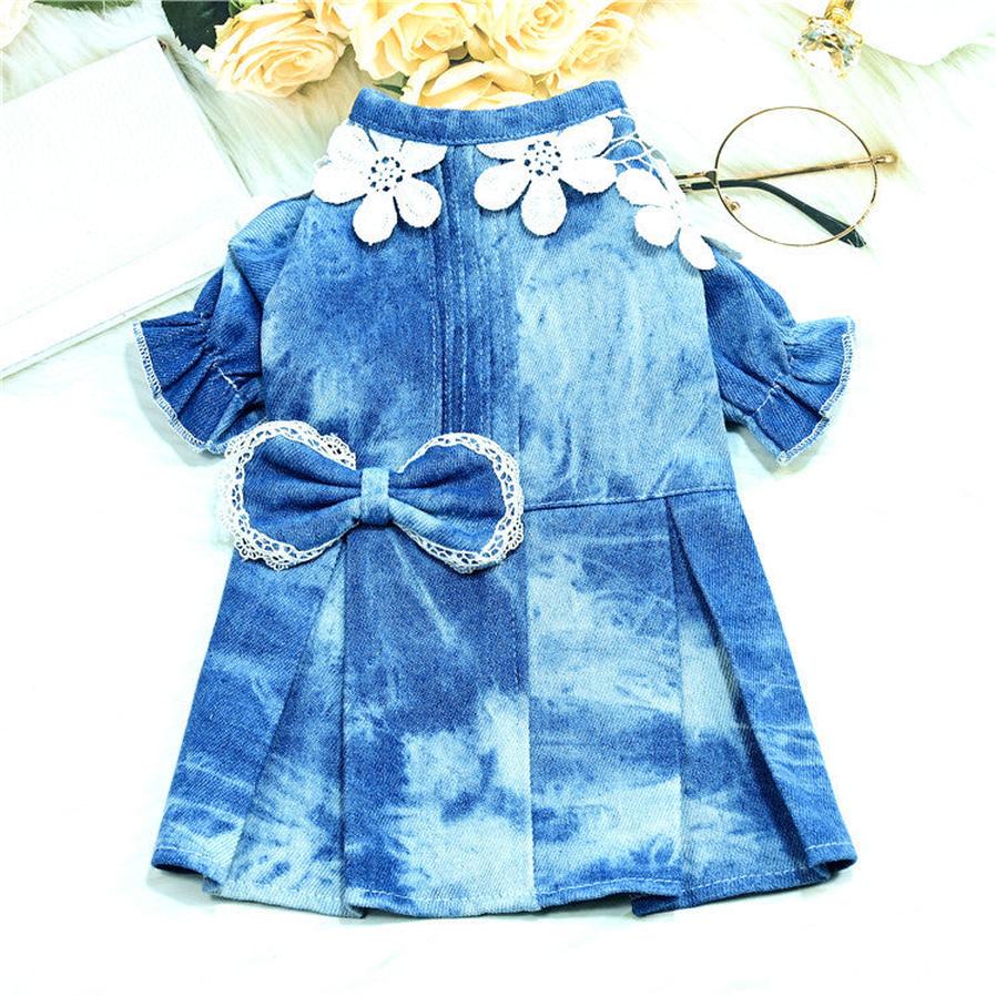 JMT-990666 Breathtakingly Thin Breathable Denim Pet Skirt for Female Dogs